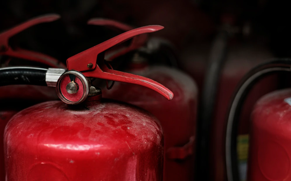 closeup red fire extinguishers 53876 147842